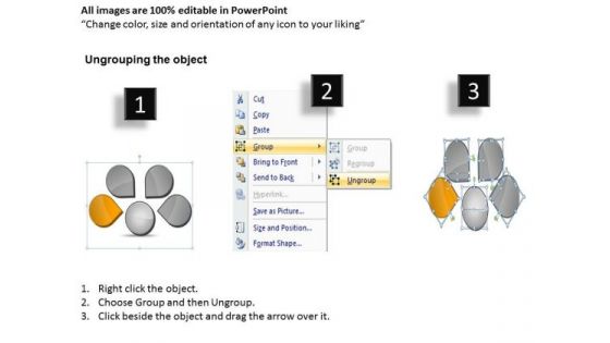 Four Steps To Meet Target Ppt Venn Chart PowerPoint Templates
