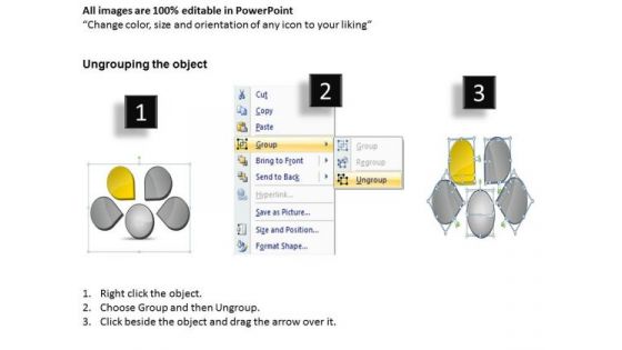 Four Steps To Meet Target Venn Chart PowerPoint Templates