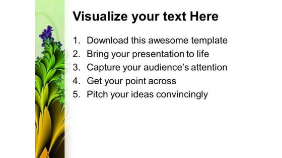 Fractal With Yellow And Green Color PowerPoint Templates Ppt Backgrounds For Slides 0613