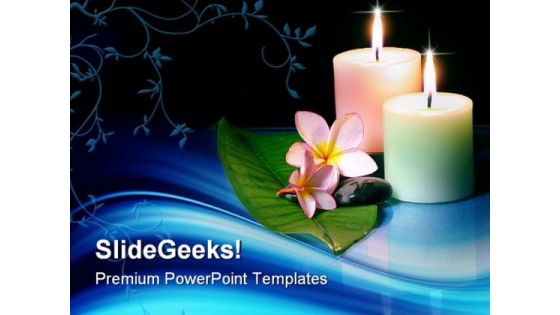 Frangipane Flower With Candles Beauty PowerPoint Templates And PowerPoint Backgrounds 0311