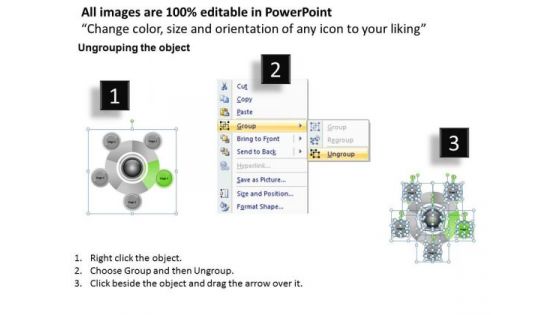 Free Business Charts Sequential Mixed Process Flow Diagram 5 Stages PowerPoint Template
