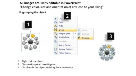 Free Business PowerPoint Templates Process Flow Chart Target