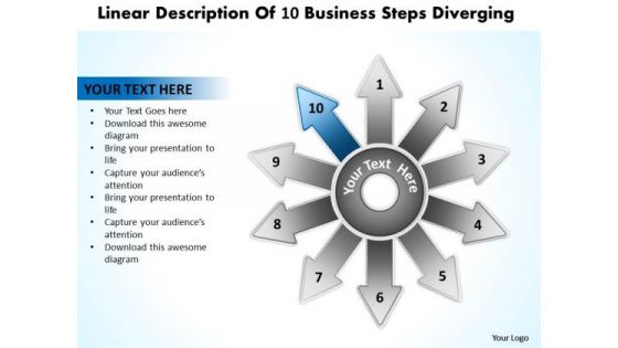 Free Business PowerPoint Templates Steps Diverging Arrows Chart Software Slides