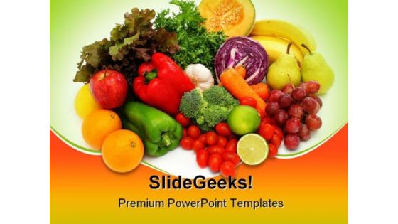 Fresh Vegetables Food PowerPoint Template 0810