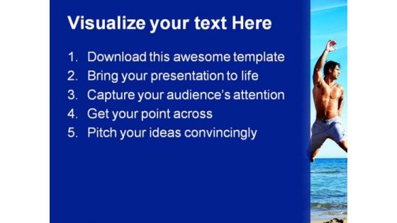 Friends On Beach Holidays PowerPoint Themes And PowerPoint Slides 0711