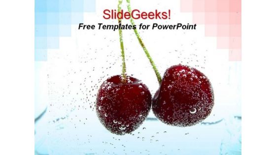 Red Cherry Fruit PowerPoint Template