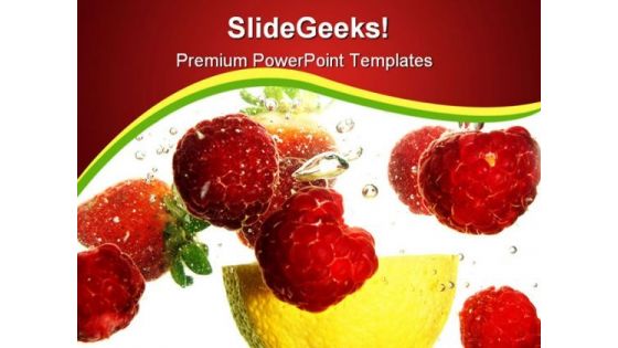 Fruits Refreshing Food PowerPoint Template 0810