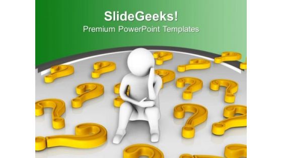 Frustrated Business Man With Question Marks PowerPoint Templates Ppt Backgrounds For Slides 0313