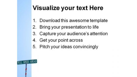 Full Speed Ahead Metaphor PowerPoint Themes And PowerPoint Slides 0911