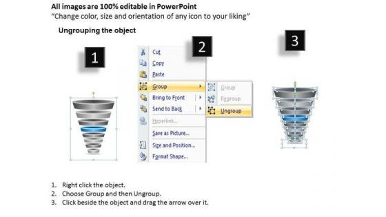 Funnel Shaped Process Flow Diagram With 8 Stages Ppt Elements Business Plan PowerPoint Templates