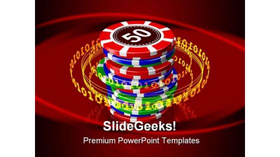 Gambling Sports PowerPoint Template 0610