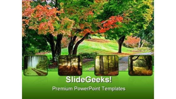 Garden Pathway Nature PowerPoint Templates And PowerPoint Backgrounds 0411