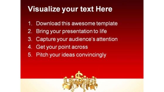 Gathering Towards Money PowerPoint Themes And PowerPoint Slides 0511