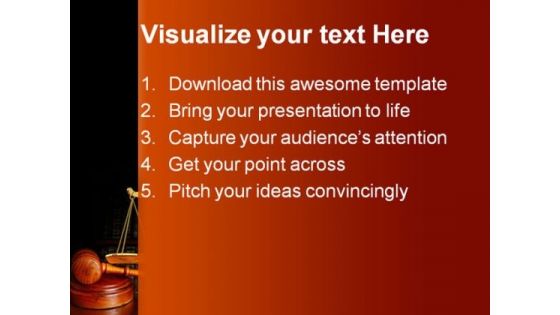 Gavel Law PowerPoint Background And Template 1210