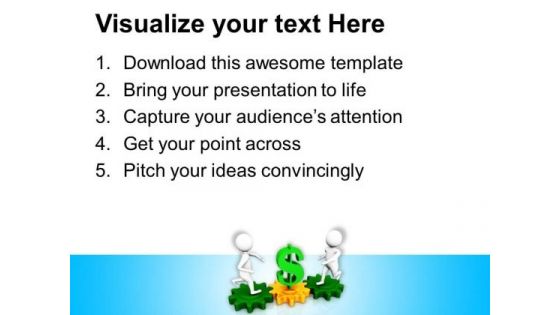 Gear Business For Doller Growth PowerPoint Templates Ppt Backgrounds For Slides 0713
