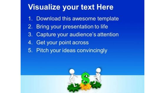 Gear Business For Doller Growth PowerPoint Templates Ppt Backgrounds For Slides 0713