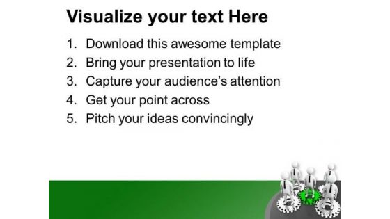 Gear Mechanism And Concept Of Leadership PowerPoint Templates Ppt Backgrounds For Slides 0313