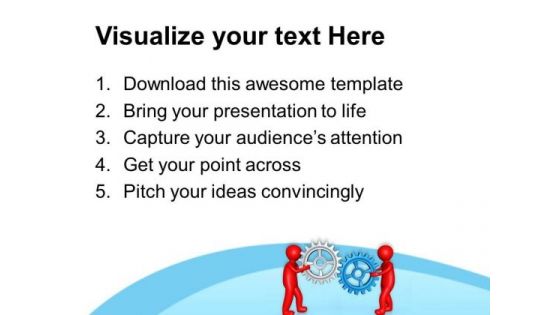 Gear Process With Joint Effort PowerPoint Templates Ppt Backgrounds For Slides 0613