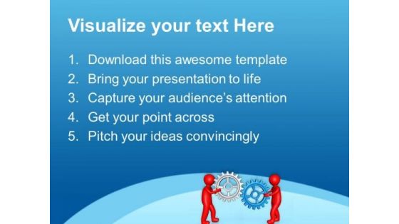 Gear Process With Joint Effort PowerPoint Templates Ppt Backgrounds For Slides 0613