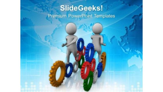 Gear The Business Processes PowerPoint Templates Ppt Backgrounds For Slides 0513