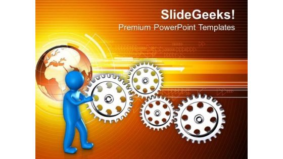 Gear Your Business Issues PowerPoint Templates Ppt Backgrounds For Slides 0613