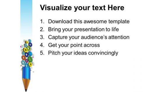 Gears And Pencil01 Gearwheels PowerPoint Templates And PowerPoint Themes 0512