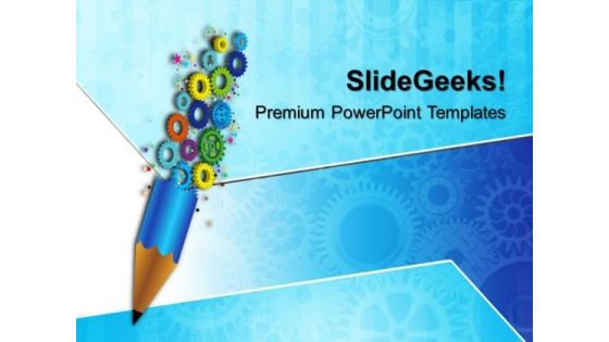 Gears And Pencil01 Gearwheels PowerPoint Templates And PowerPoint Themes 0512