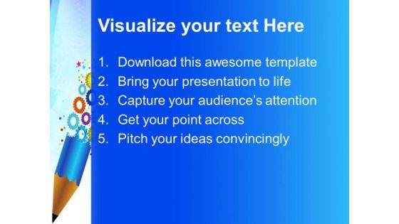 Gears And Pencil Business PowerPoint Templates And PowerPoint Themes 0412