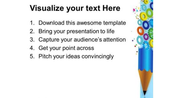 Gears And Pencil Gearwheels PowerPoint Templates And PowerPoint Themes 0512