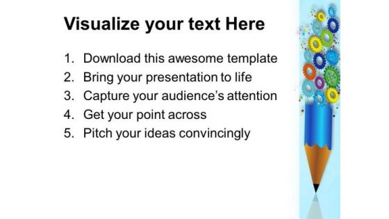Gears And Pencil Industrial PowerPoint Templates And PowerPoint Themes 0512