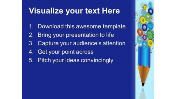 Gears And Pencil Industrial PowerPoint Templates And PowerPoint Themes 0512