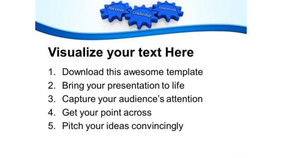 Gears Connnection Leadership Teamwork PowerPoint Templates And PowerPoint Themes 0712
