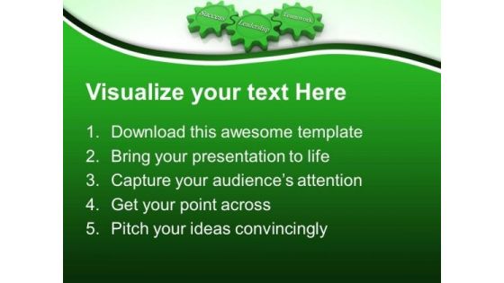 Gears Leadership Teamwork Success PowerPoint Templates And PowerPoint Themes 0312
