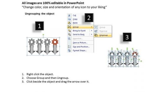 Gears Parallel Process Arrows 4 Stages Ppt Business Plan Outlines PowerPoint Slides