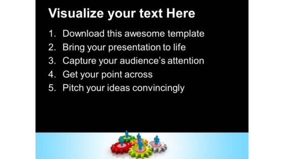 Gears Target Teamwork PowerPoint Templates And PowerPoint Themes 0612