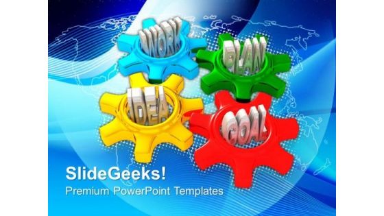 Gears Turn In Conjunction Gearwheels PowerPoint Templates And PowerPoint Themes 0812
