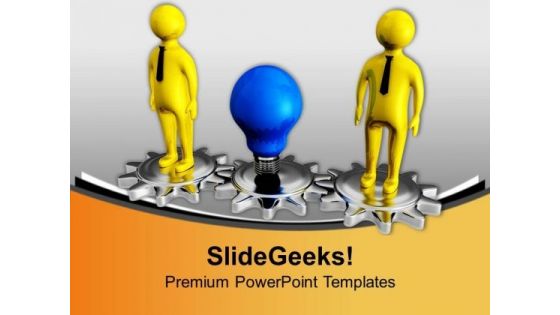 Generate New Business And Process Gear Ideas PowerPoint Templates Ppt Backgrounds For Slides 0613
