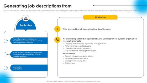 Generating Job Descriptions From AI Powered Recruitment Enhancing Ppt Example AI SS V