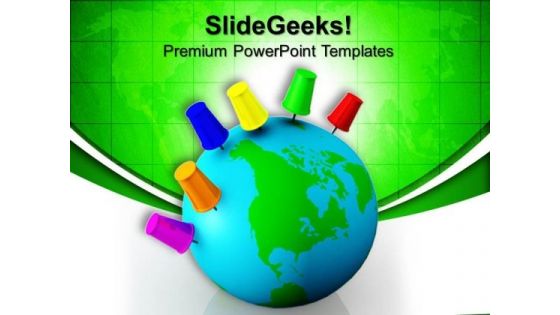 Geo Location Sign On Globe Travel PowerPoint Templates And PowerPoint Themes 0812
