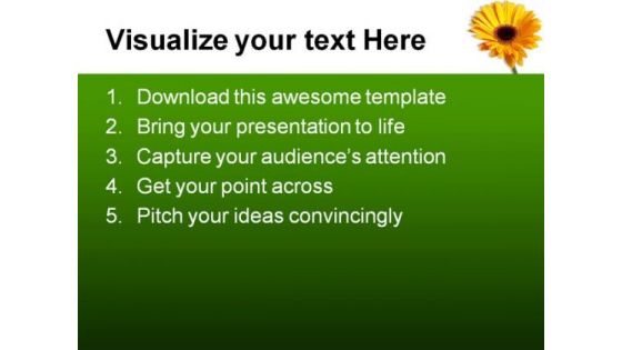 Gerber Yellow Flower Beauty PowerPoint Themes And PowerPoint Slides 0311
