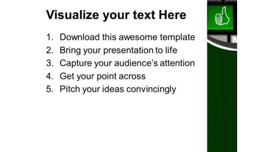 Gesturing Hand Thumb On Keyboard Computer PowerPoint Templates Ppt Backgrounds For Slides 1212