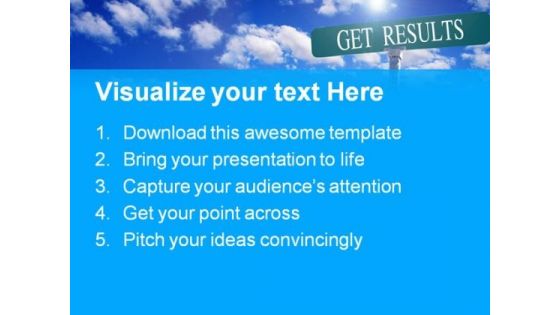 Get Results Signpost Business PowerPoint Themes And PowerPoint Slides 0811