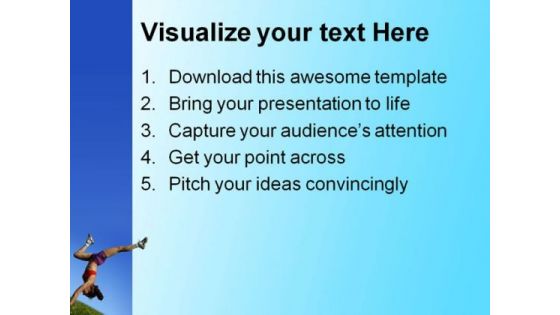 Girl Exercising Health PowerPoint Themes And PowerPoint Slides 0511