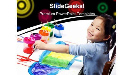 Girl Painting Education PowerPoint Backgrounds And Templates 1210