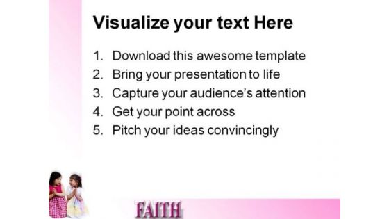 Girls Praying Faith Religion PowerPoint Themes And PowerPoint Slides 0711