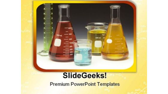 Glassware Labortary Medical PowerPoint Template 0910