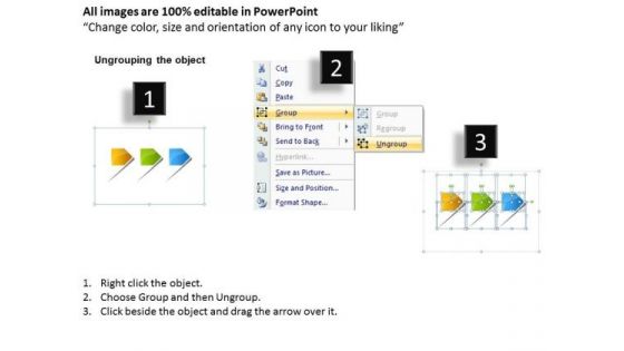 Global Arrow Process 3 Steps Flowchart Examples PowerPoint Templates