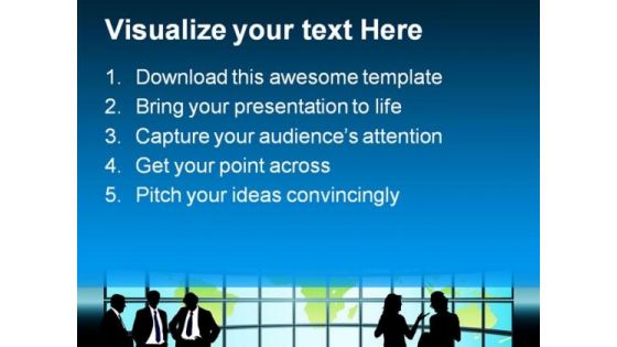Globe And Business PowerPoint Template 1110