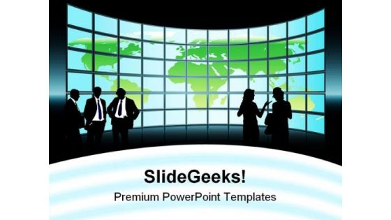 Globe And Business PowerPoint Template 1110