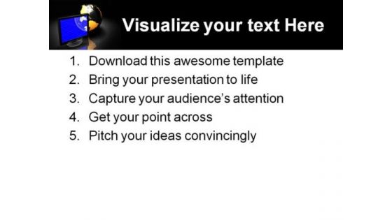 Globe Computer PowerPoint Template 0810
